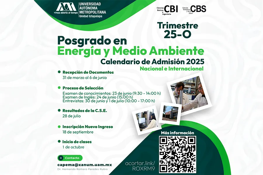 Posgrado en Energía y Medio Ambiente - Convocatoria de Admisión