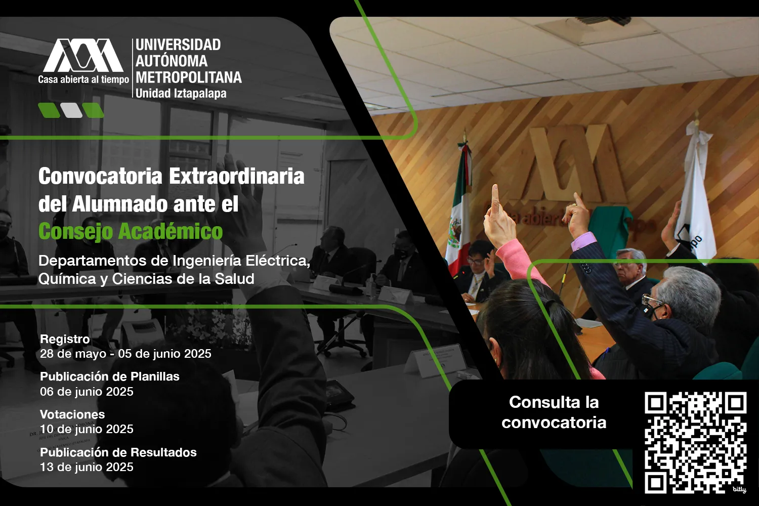 Convocatoria Extraordinaria del Alumnado ante el Consejo Académico. Departamentos de Ingeniería Eléctrica, Química y Ciencias de la Salud