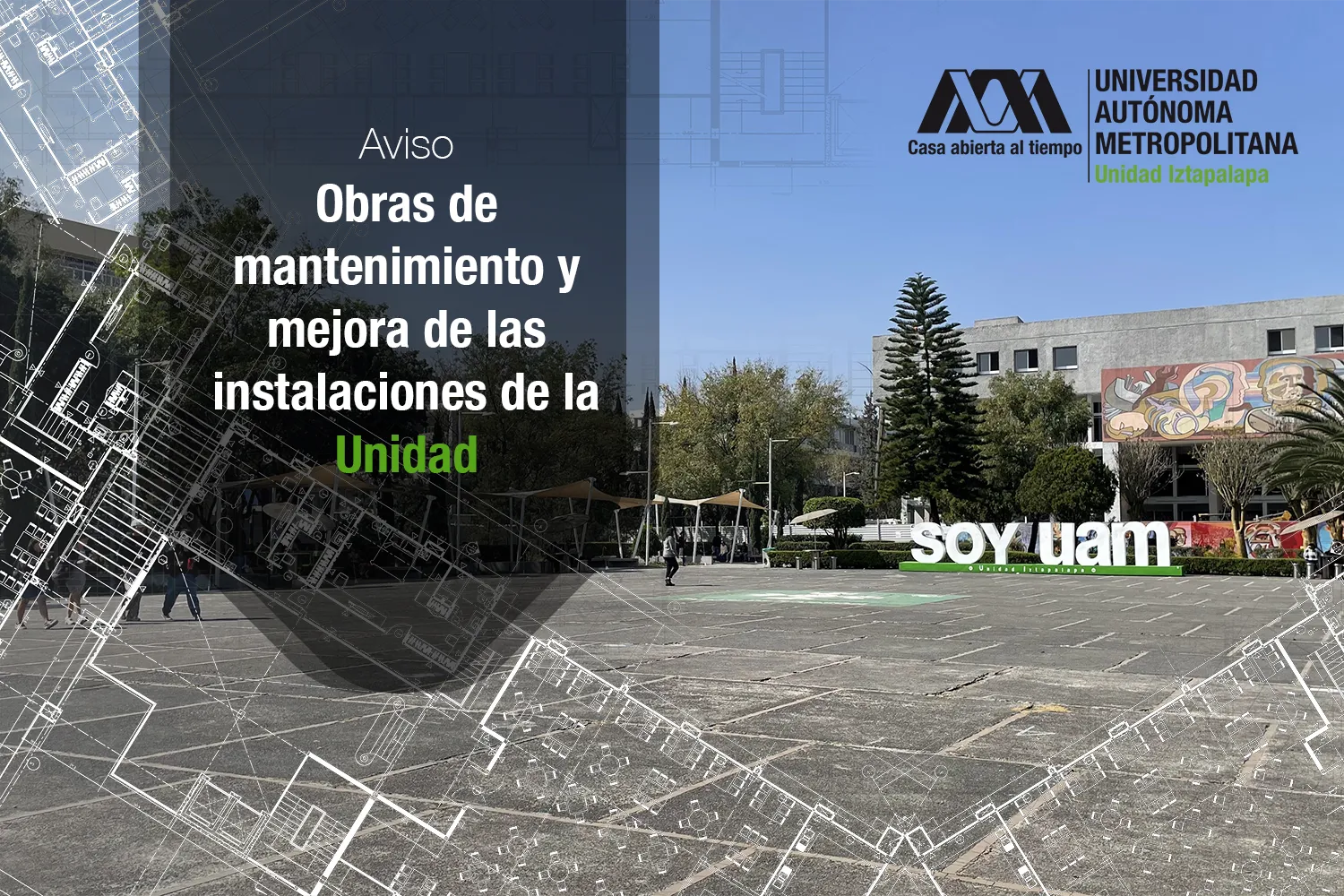 Aviso:  Obras de mantenimiento y mejora de las instalaciones de la Unidad